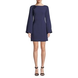 NWT Trina Turk Women's Dress Engaging Blue Floral Sheer Back